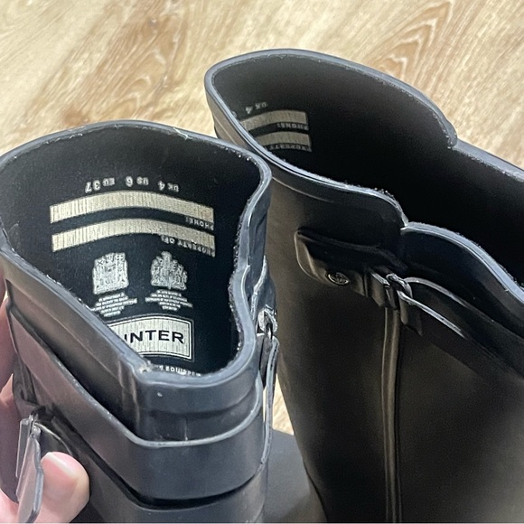 Hunter Original Matte Black Tall Rain boots Women 6 - Picture 8 of 15